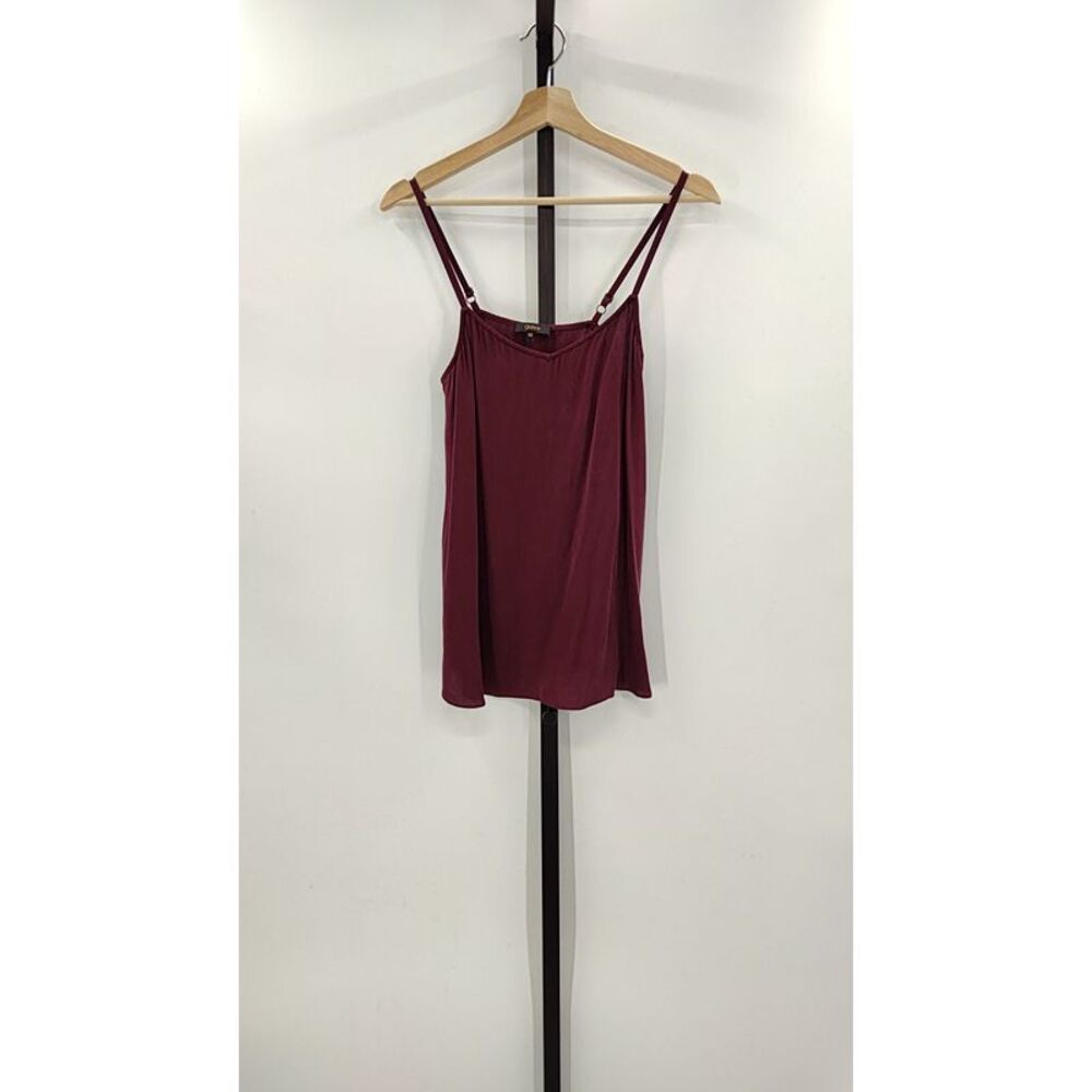 Quince Women Maternity Washable Stretch Silk V-Neck Cami Wine Tasting XS